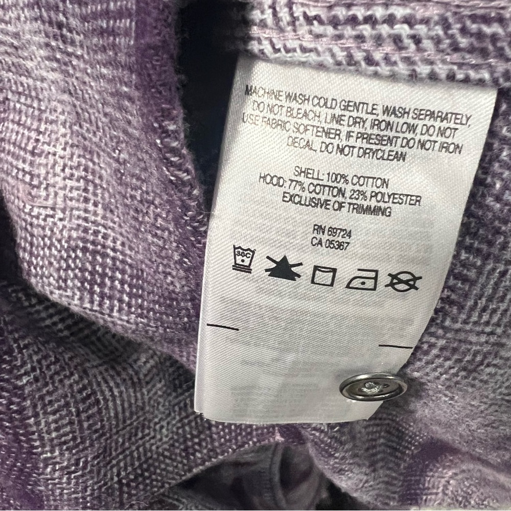 Columbia Womens Canyon Point II Shirt Jacket Purple Hooded Flannel Hiking Large - Picture 9 of 9